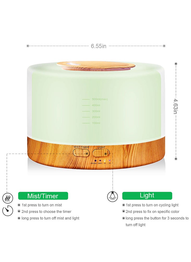 500ml Ultrasonic Aromas Diffuser with LED Lampshade and Remote Control