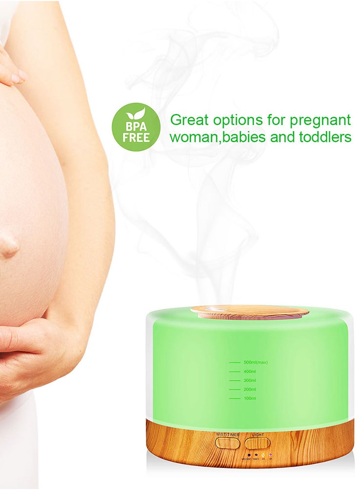 Perfii 500ml Ultrasonic Aromas Diffuser with LED Lampshade and Remote Control  - Image 5