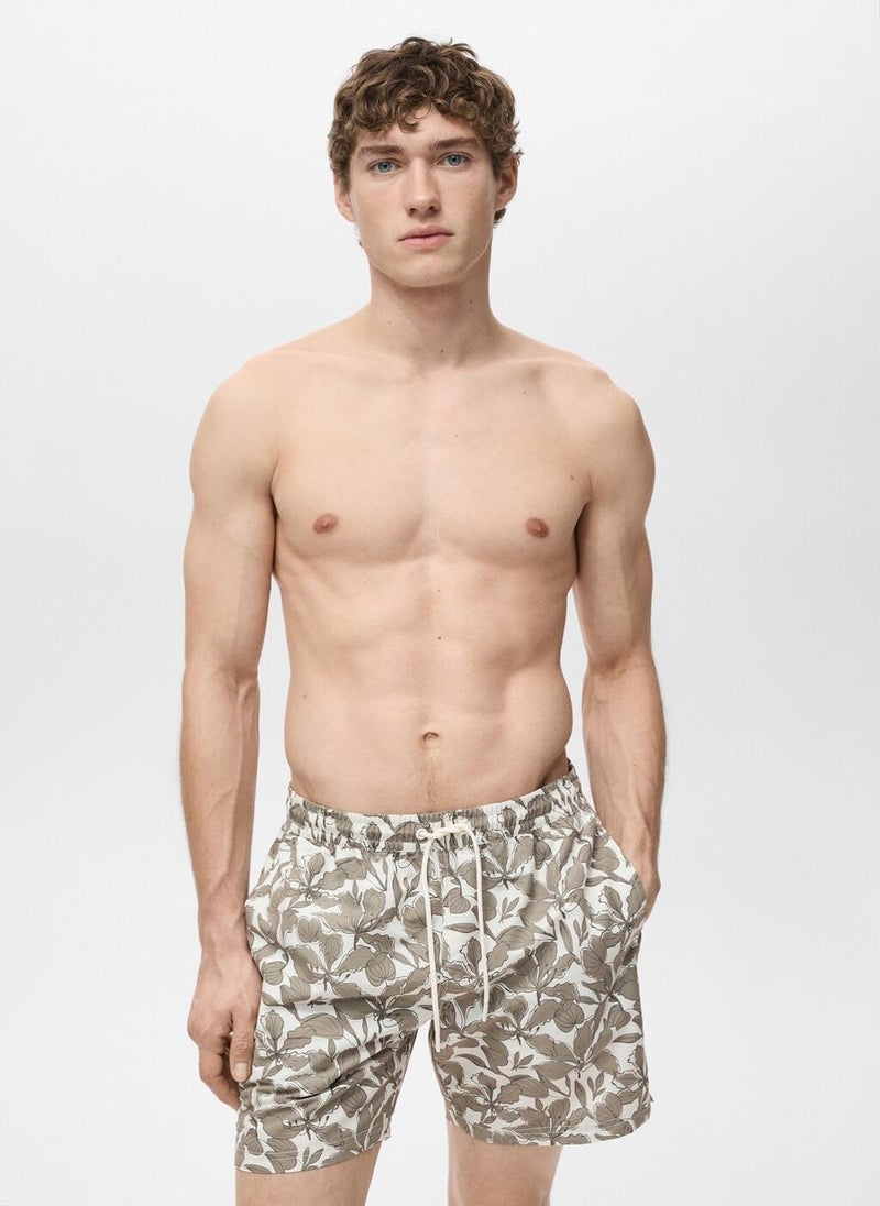 Mango Man Casual Floral Print Trunks  - Image 1