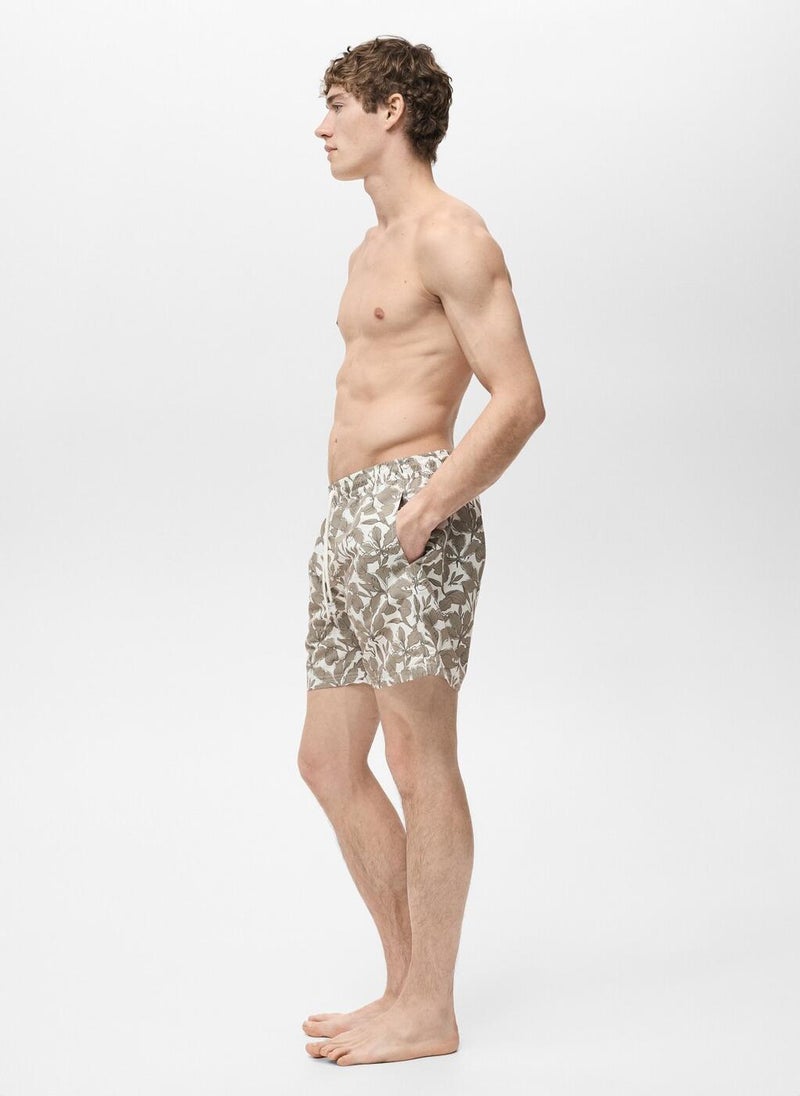 Mango Man Casual Floral Print Trunks  - Image 3