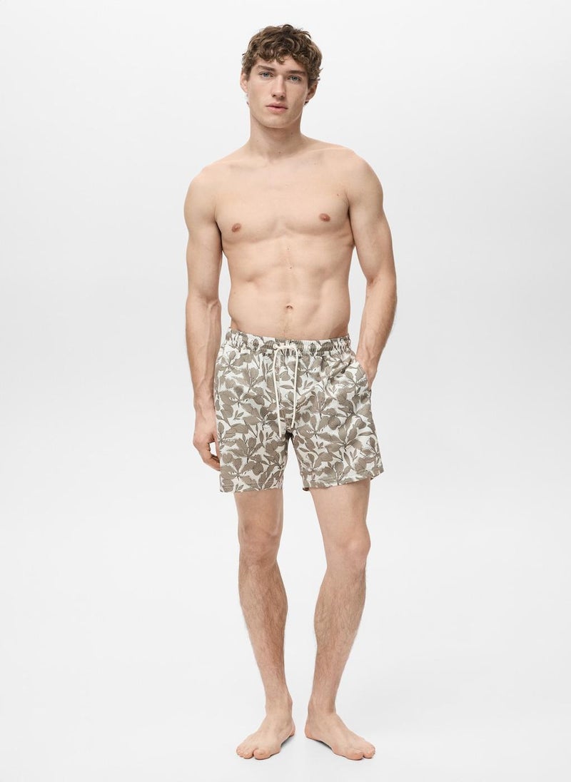 Mango Man Casual Floral Print Trunks  - Image 4