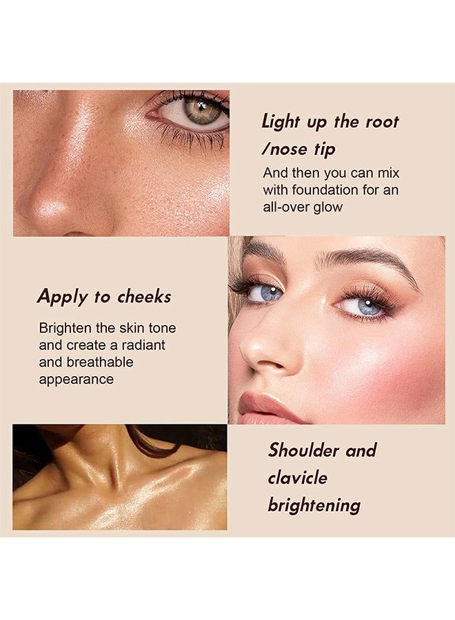 Julystar Highlighter Makeup Stick, Highlights Light Face Glow,Shimmer Cream Powder Waterproof Long-lasting Face Highlight Makeup for Daily Wear 3D Wonder Stick - Image 3