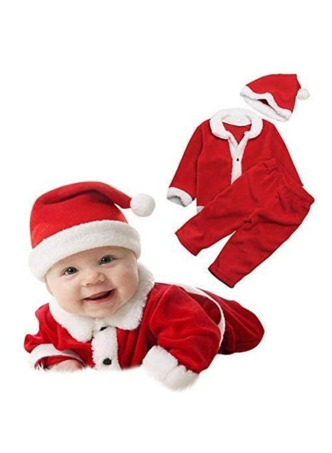 إيثيو فستان سانتا كلوز من إيثيو لعيد الميلاد للأطفال | فستان سانتا كلوز لعيد الميلاد للأطفال | فستان سانتا كلوز لحديثي الولادة من البنات والأولاد، فستان أحمر (من 6 إلى 1.5 سنة) - Image 1