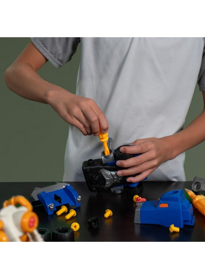 Toysmith Build Your Own Vehicle Set, Build 3 Different Vehicles from 84 Pieces, Set Includes Motorcycle, Off-Road Truck & Semi-Truck, Interactive DIY Toys, Great Gift for Boys and Girls, for Ages 3+ - Image 4