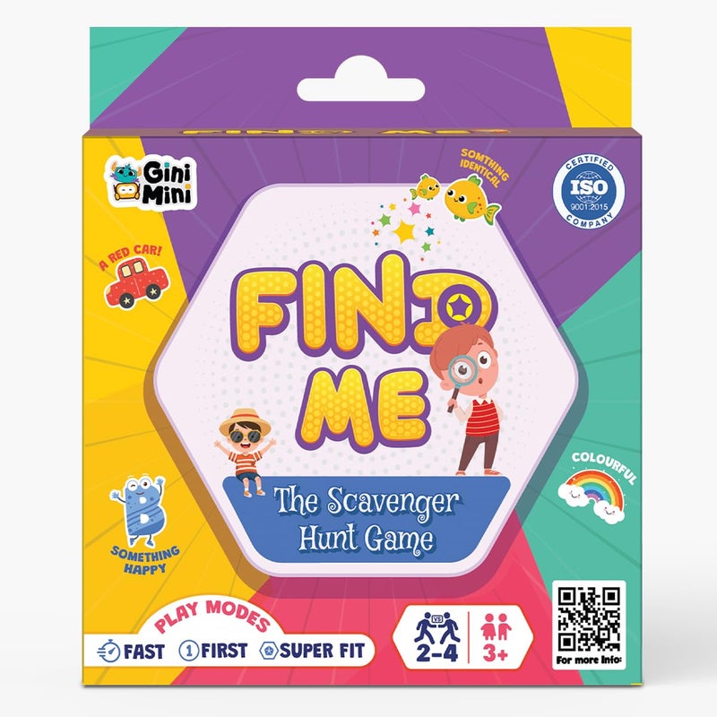 GiniMini FIND ME – Scavenger Hunt Game for Ages 3+ | 60 Reusable Cards | 3 Play Modes – Fast, First, Super FIT | Indoor, Outdoor & Travel | Boosts Observation, Memory & Vocabulary | Family Fun - Image 1