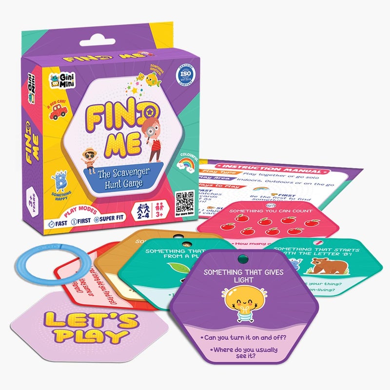 GiniMini FIND ME – Scavenger Hunt Game for Ages 3+ | 60 Reusable Cards | 3 Play Modes – Fast, First, Super FIT | Indoor, Outdoor & Travel | Boosts Observation, Memory & Vocabulary | Family Fun - Image 2