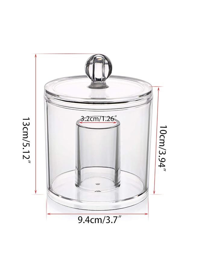 erorex Cotton Ball And Swab Organizer With Lid Apothecary Acrylic Jar Makeup Cotton Organizer Bathroom Storage Canister Jar For Cotton Rounds Pads Q Tips Holder - Image 5