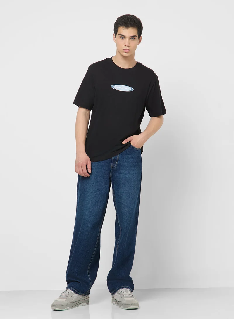 JACK & JONES Graphic Crew Neck Regular Fit T-Shirt