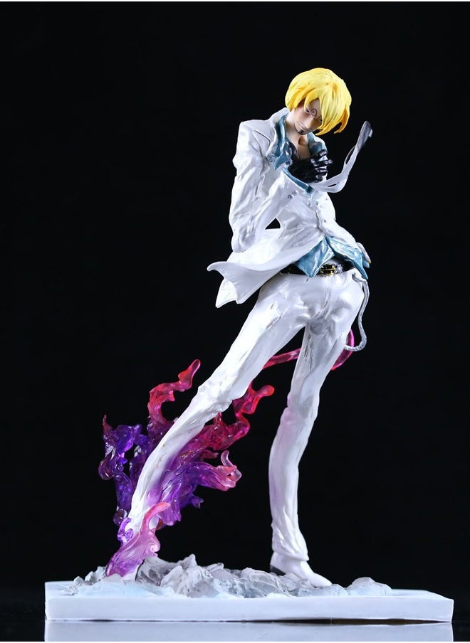 One Piece One Piece Sanji White Action Figure Decorative Resin Sculpture Home Decor Statue, Art Figurine Home Ornament Decoration for Office, Living Room, Bedroom, Book Shelf, TV Cabinet, Desktop  - Image 1