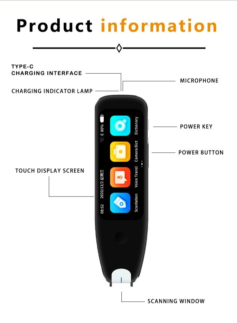 Gasin S10 Smart Translator Pen – 134 Languages Voice/Scan/Photo Translation, Arabic Requires Internet  - Image 2