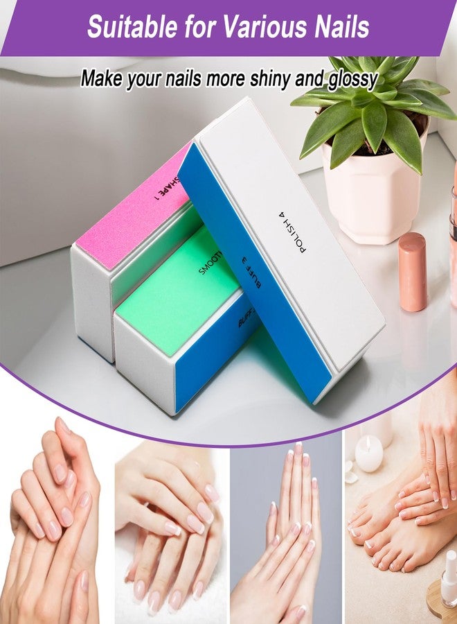 Ahier 10 PCS Nail Buffing Block, 4 Way Nail Buffer Block Nail File Block -Shape & Smooth & Buff & Polish Professional Nail Files and Buffers 120/240/600/3000 Grit for Natural/Acrylic Nails Buffing Shinning - Image 5