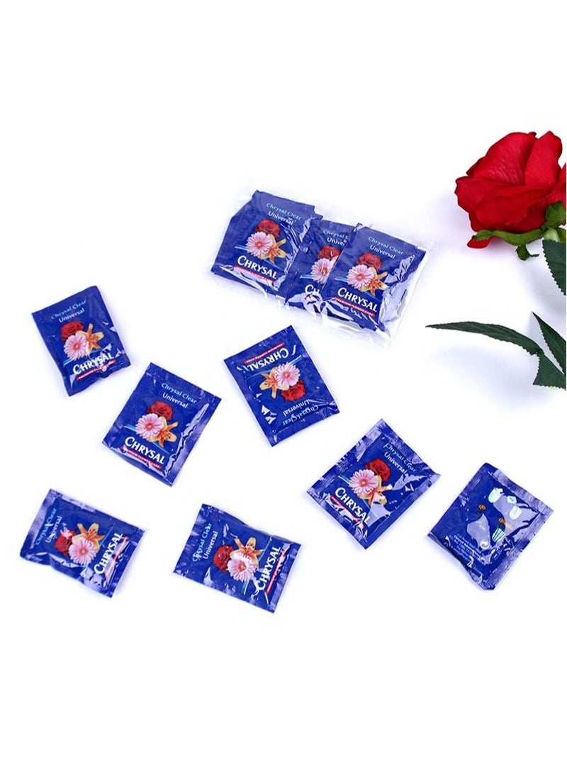 كريسال عبوات طعام زهور شفافة لترتيبات وزهور الزهور، مستلزمات تزيين الزهور الطازجة، محلول الحفظ والمغذيات لتمديد عمر الزهور (5 جرام، 10 عبوات) - Image 4