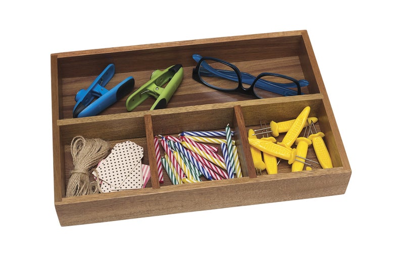 Lipper International Acacia Organizer Tray, 4-Compartments, 12" x 8" x 1 3/4" - Image 2