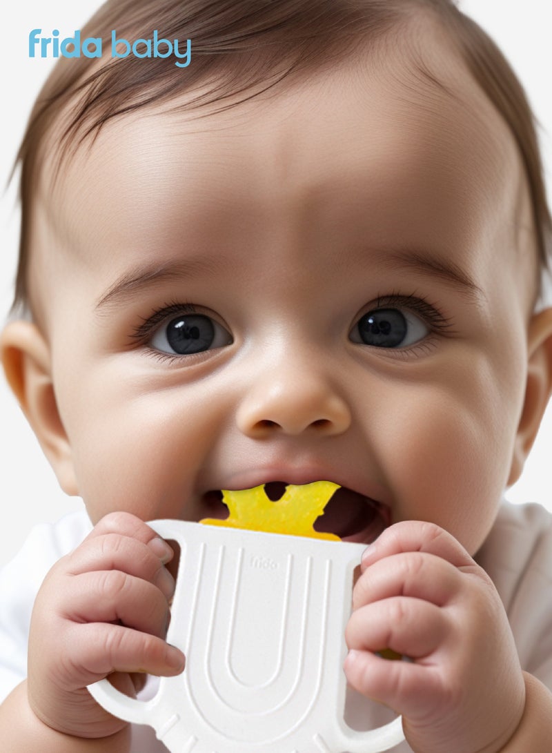 فريدا بيبي عضاضة تبريد معتدلة | تخفيف آلام التسنين للأطفال | مقابض آمنة للمضغ | إدخالات هلامية مبرّدة | خالية من مادة BPA | تهدئة اللثة | سهلة الإمساك | للأطفال 3+ أشهر - Image 2