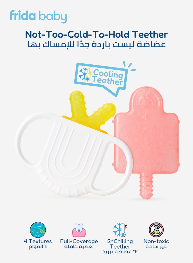 فريدا بيبي عضاضة تبريد معتدلة | تخفيف آلام التسنين للأطفال | مقابض آمنة للمضغ | إدخالات هلامية مبرّدة | خالية من مادة BPA | تهدئة اللثة | سهلة الإمساك | للأطفال 3+ أشهر - Image 1