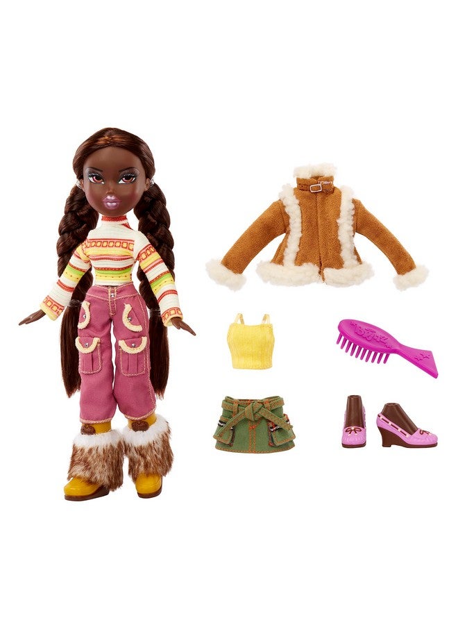 BRATZ دمية الموضة الأصلية فيليشيا سلسلة 3 مع 2 زي وملصق، لجمعها للأعمار 6 7 8 9 10+ - Image 3