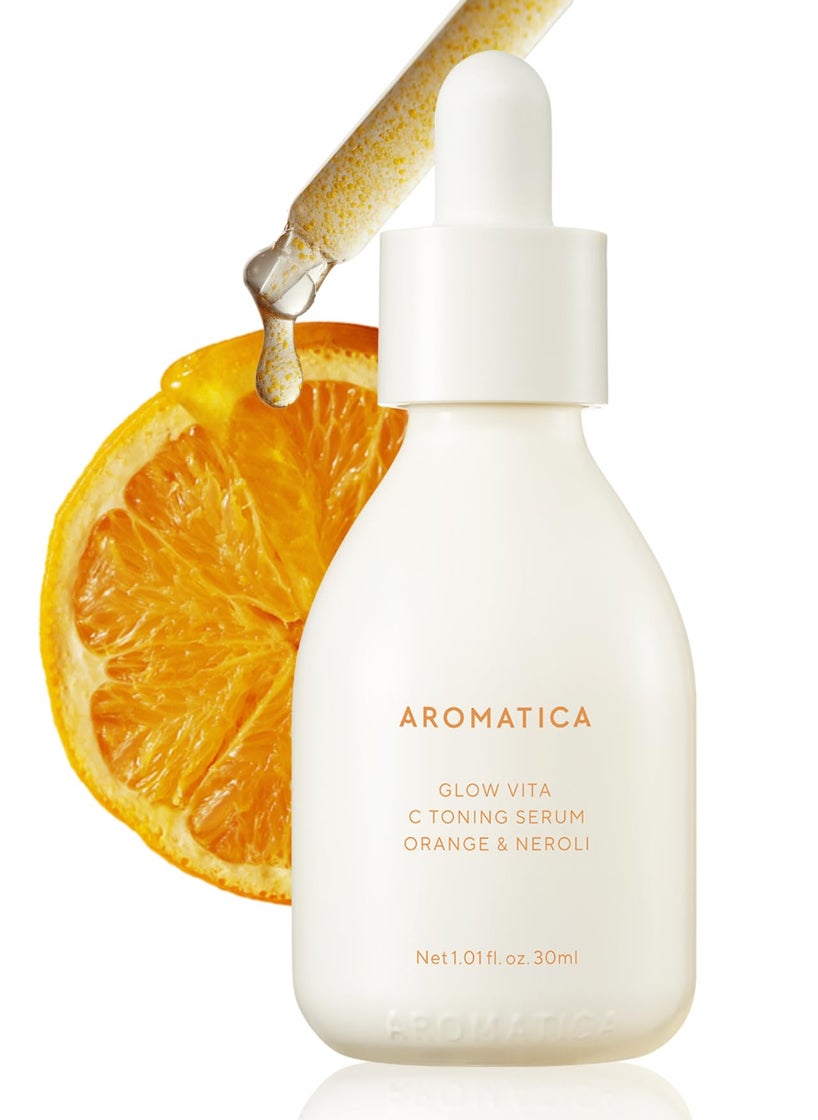 AROMATICA AROMATICA Glow Vita C Toning Serum Orange & Neroli 30ml/1.01 fl. oz - Orange Vitamin C Serum for Face with Hyaluronic Acid For Sensitive Skin 