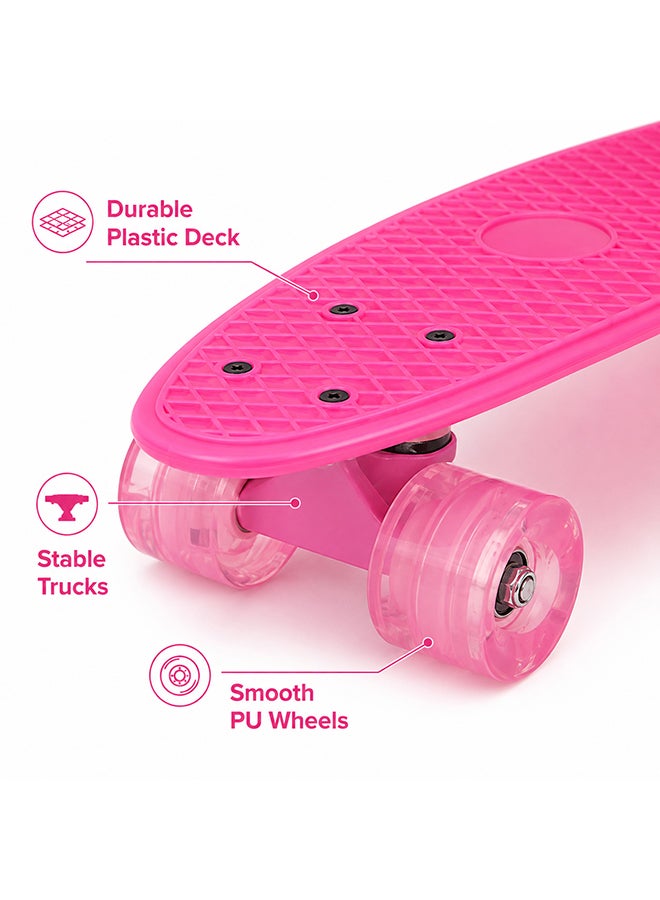 DEXO 27.5” Cruiser Penny Skateboard – Compact Short Board with Smooth Wheels for Kids & Teens (Pink) - Image 5