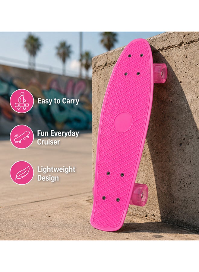 DEXO 27.5” Cruiser Penny Skateboard – Compact Short Board with Smooth Wheels for Kids & Teens (Pink) - Image 4