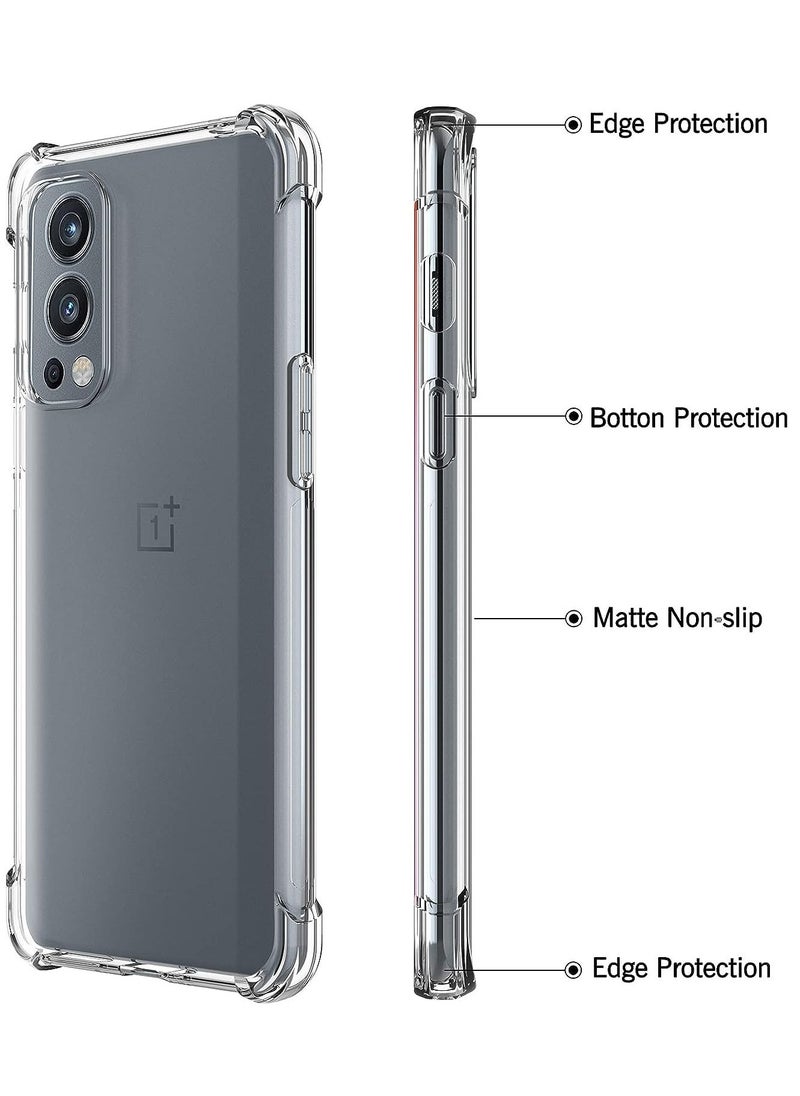 إيف حافظة لهاتف OnePlus Nord 2 5G غطاء خلفي وسادة هوائية ناعمة من السيليكون المقاوم للصدمات وغطاء ممتص للصدمات في الزاوية، - Image 3