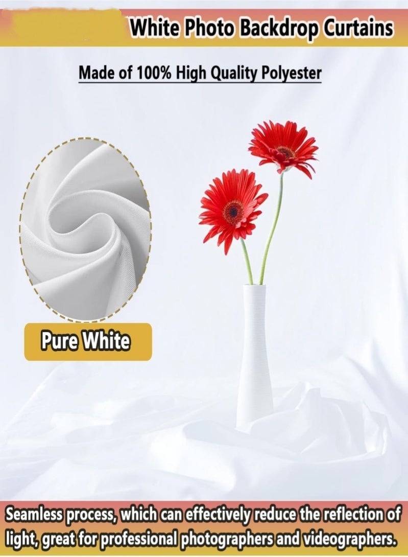 VarioNest 3M X 2M Backdrop for Photography White Photo Background Screen for Photo Video Studio Photoshoot Zoom,Indoor shooting,Outdoor shooting,Video Recording,Portrait shooting,Goods shooting,Pet shooting - Image 4