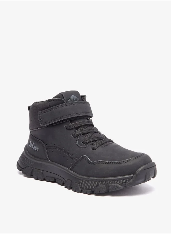 Lee Cooper Boy's Panelled Boots with Hook and Loop Closure