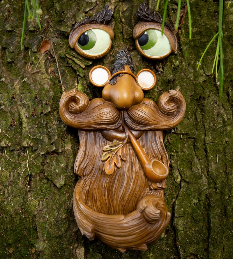 Tree Poetry Tree Faces Decor Outdoor – Tree Hugger Yard Art Garden Decoration – Unique Bird Feeders for Outdoors and Indoors – Old Man Tree Art Brown - Image 5
