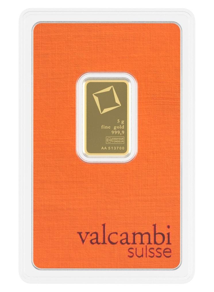 Valcambi Suisse 5g 24K (999.9) Pure Minted Gold Bar - Image 1