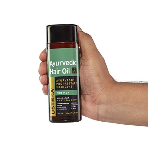 Ustraa Ayurvedic Hair Oil 200ml - with 8 Natural Herb extracts, With Red Onion,Bhringaraj, Amla & Neem, Controls hair fall, Fights Dandruff, No Sulphates, No Parabens, No Silicone, No Mineral Oil - Image 5