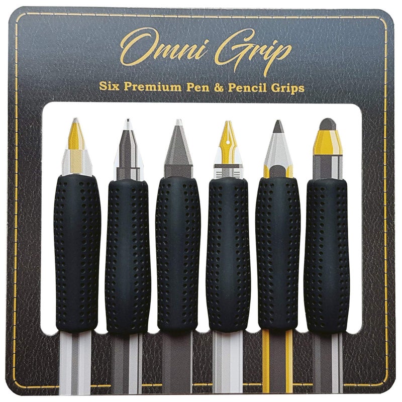 Chrome Cherry Omni Grip 6 Pack with Pen and Pencil Comfort Grips - Image 3