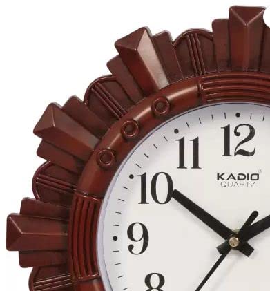 Kadio Analog 24.5 cm X 24.5 cm Wall Clock (Maroon, with Glass, Standard) - Image 5