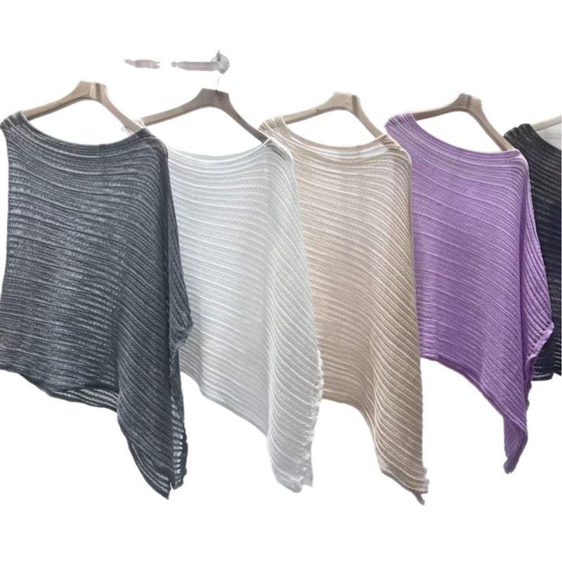 Korean Dongdaemun Lazy Style Cut Out Knitwear French Fashion Elegant Loose Casual Slightly See-Through Cape Top - Image 4