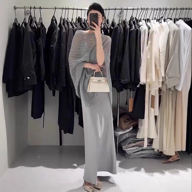 Korean Dongdaemun Lazy Style Cut Out Knitwear French Fashion Elegant Loose Casual Slightly See-Through Cape Top - Image 3