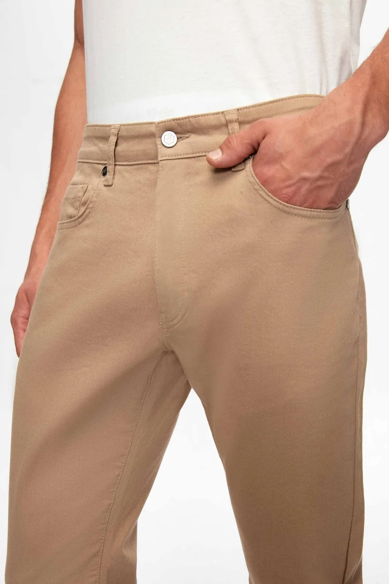 D'S DAMAT Slim Fit Beige Gabardine Denim Trousers 2HCC3T404003M