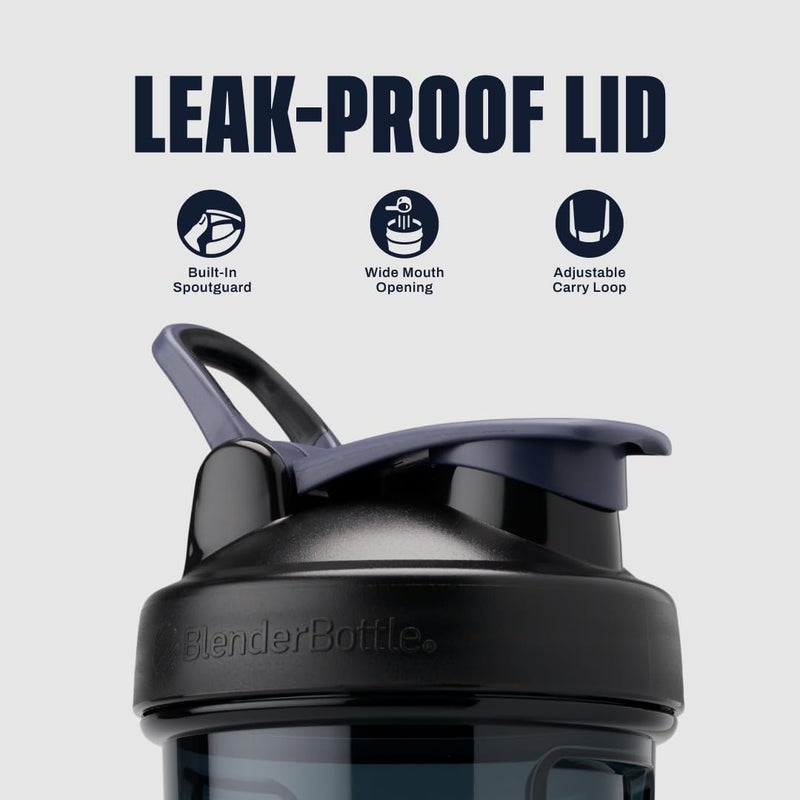 BlenderBottle Shaker Bottle Pro Series Perfect for Protein Shakes and Pre Workout, 24-Ounce, Black - Image 2