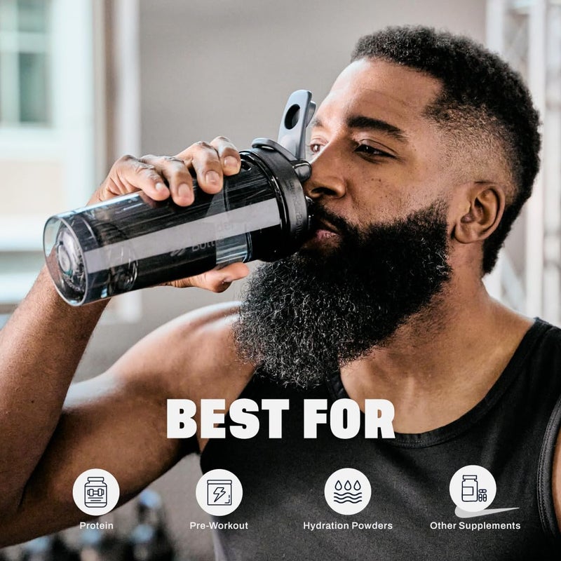 BlenderBottle Shaker Bottle Pro Series Perfect for Protein Shakes and Pre Workout, 24-Ounce, Black - Image 5