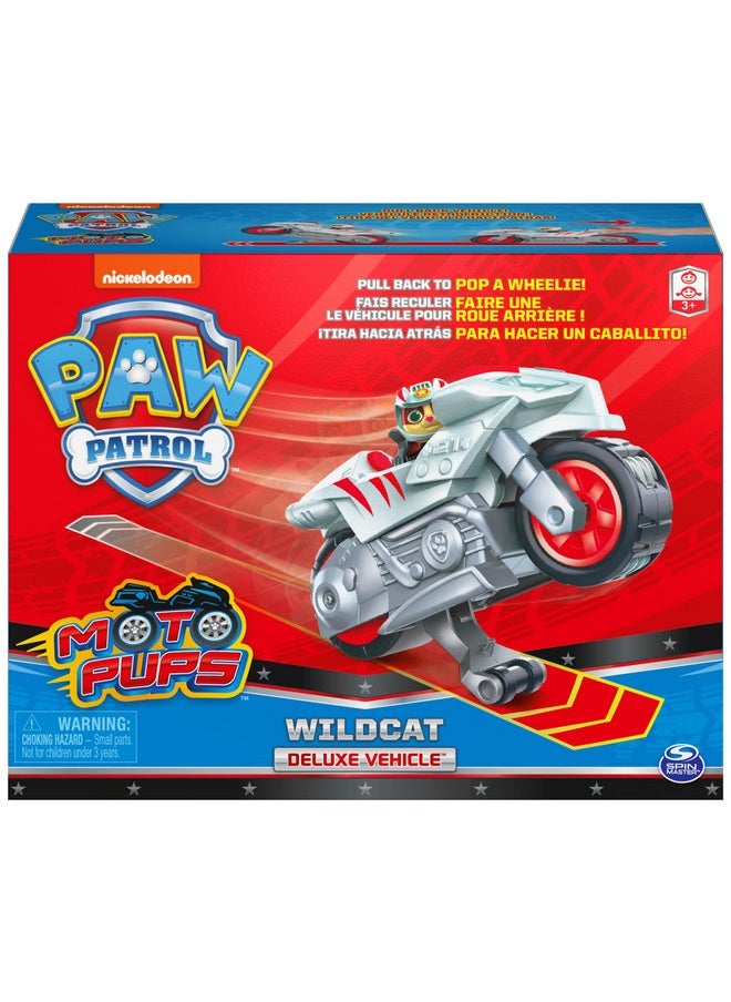 باو بترول Paw Patrol، مركبة دراجة نارية فاخرة قابلة للسحب للخلف من Moto Pups Wildcat مع ميزة Wheelie وشخصية لعبة  - Image 2
