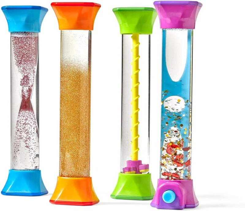 hand2mind hand2mind Sensory Fidget Tubes Calming Toys for Kids Occupational Therapy Toys Play Therapy Stress Relief Toy Comfort Items for Anxiety Calm Down Corner Supplies Set of 4 - Image 1