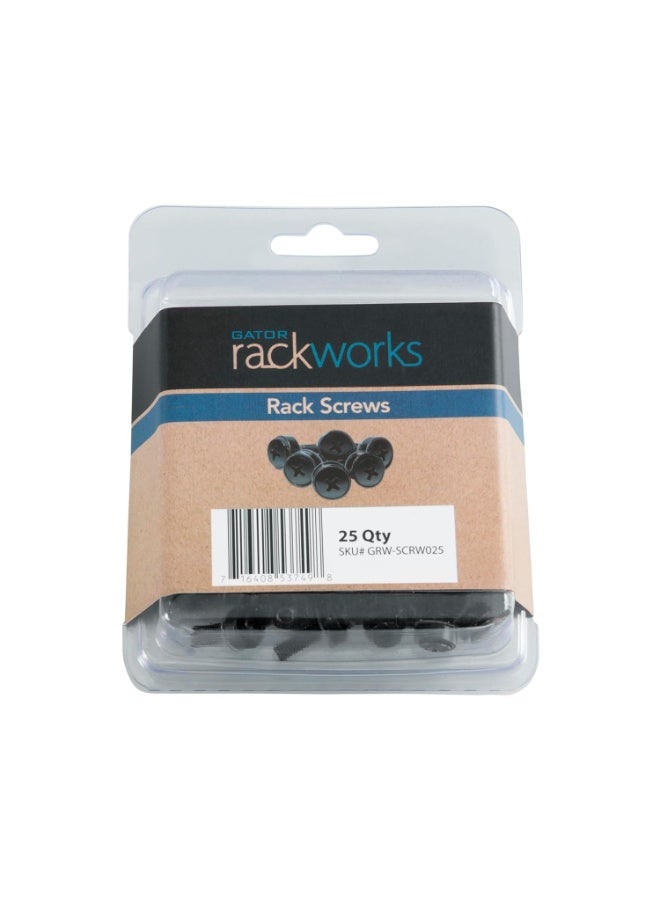 Gator Rackworks Standard Size Rack Screws, 25 Pack (GRW-SCRW025) - Image 1