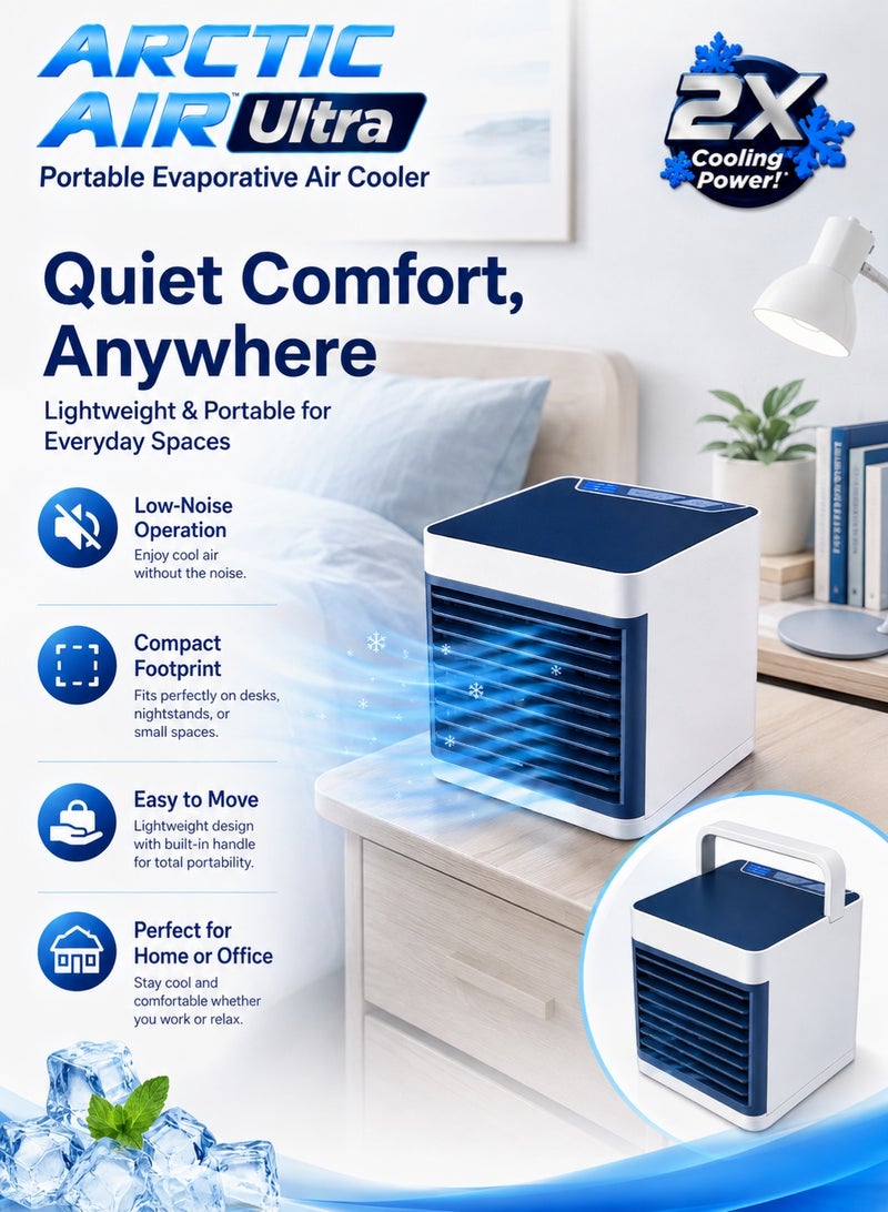 MAGNISHAN Arctic Air Ultra Portable Evaporative Air Cooler, 3 Speed Personal Desktop Cooler, 3-in-1 Cool Humidify Purify Quiet Mini Air Conditioner for Office Bedroom - Image 4