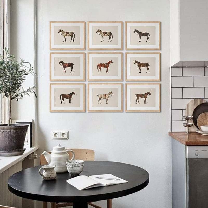 LOARTVE 9Pcs Vintage Horse Canvas Wall Art Posters,Farmhouse Horse Art Prints Rustic Gallery Wall Decor Pictures for Living Room Office Bedroom Decoration, Unframed - Image 5