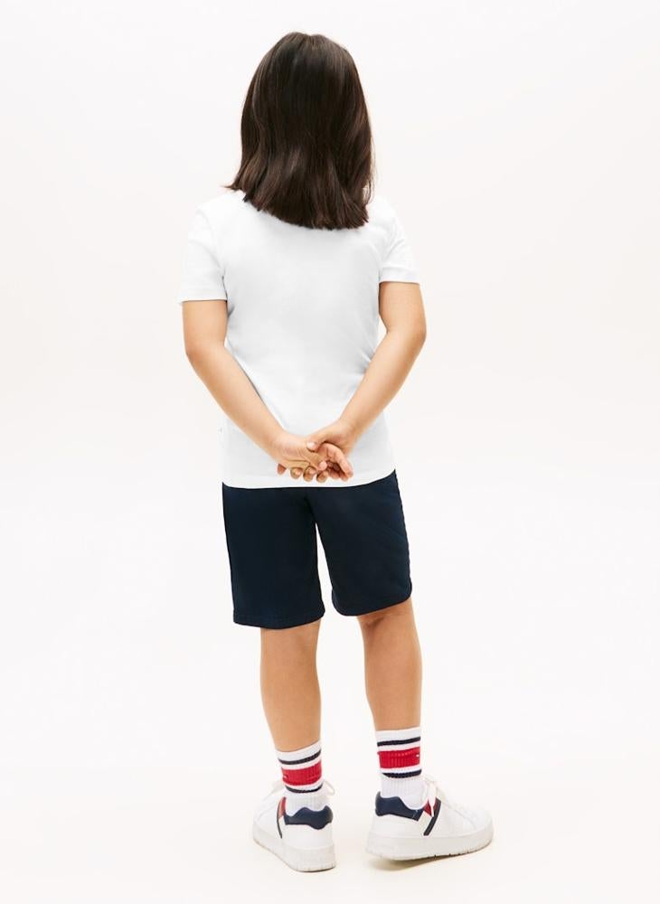 تومي هيلفيغر تيشيرت أطفال بطبعة جرافيك بياقة دائرية - Image 2