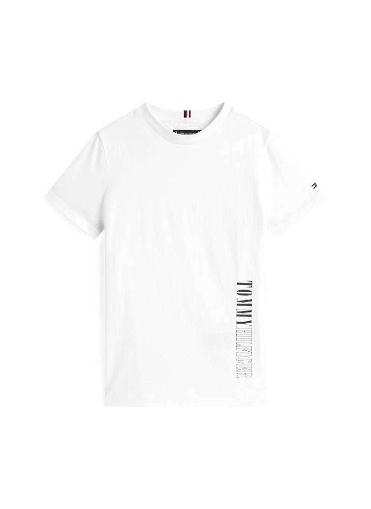 تومي هيلفيغر تيشيرت أطفال بطبعة جرافيك بياقة دائرية - Image 4