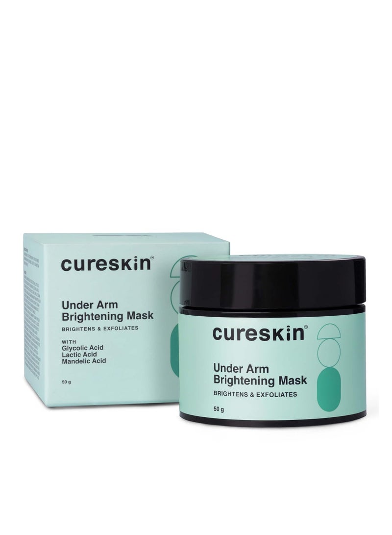 Cureskin قناع كريم كيورسكين لتفتيح منطقة تحت الإبط بحمض اللاكتيك وحمض الجليكوليك وحمض المالك | سواد تحت الإبط وفرط التصبغ | كريم لإزالة سواد تحت الإبط، ٥٠ غرام (عبوة من قطعة واحدة) - Image 1