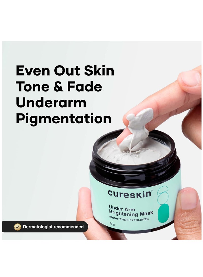 Cureskin قناع كريم كيورسكين لتفتيح منطقة تحت الإبط بحمض اللاكتيك وحمض الجليكوليك وحمض المالك | سواد تحت الإبط وفرط التصبغ | كريم لإزالة سواد تحت الإبط، ٥٠ غرام (عبوة من قطعة واحدة) - Image 2