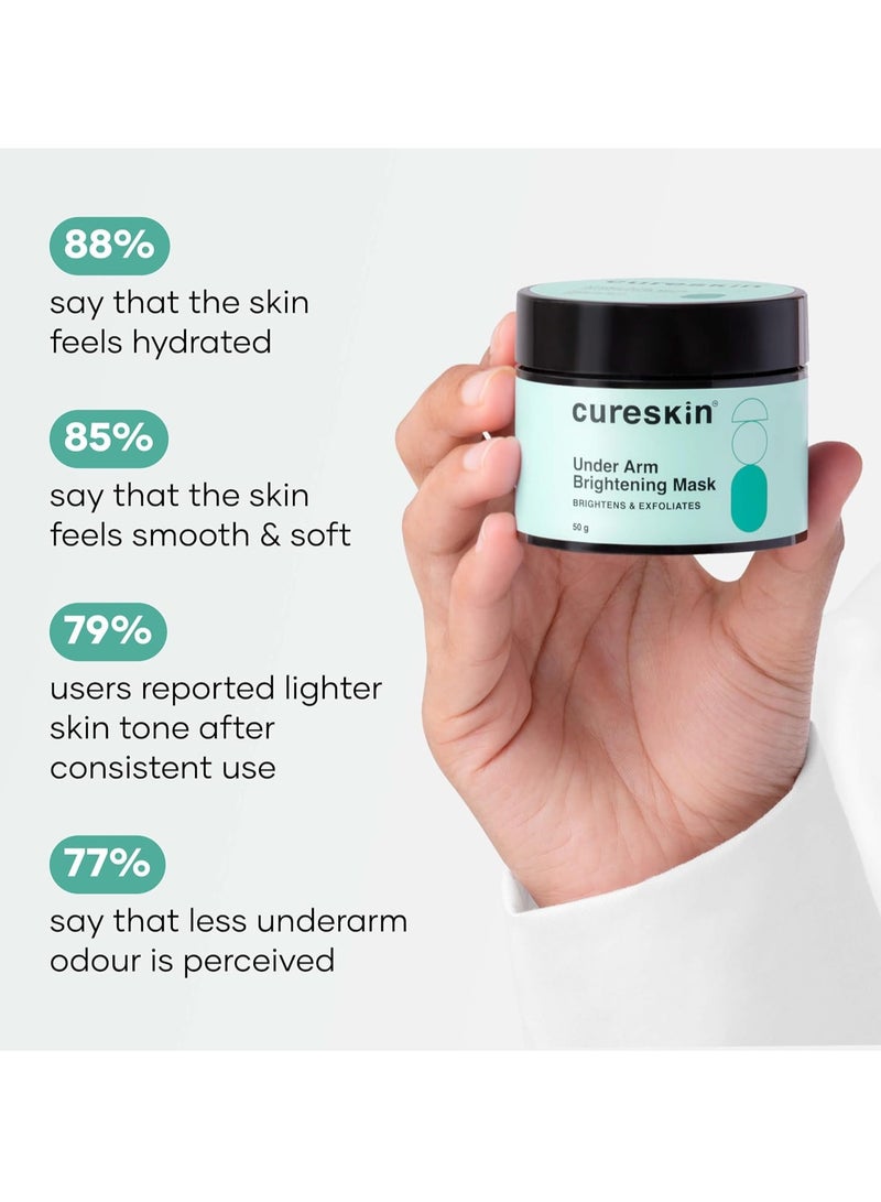 Cureskin قناع كريم كيورسكين لتفتيح منطقة تحت الإبط بحمض اللاكتيك وحمض الجليكوليك وحمض المالك | سواد تحت الإبط وفرط التصبغ | كريم لإزالة سواد تحت الإبط، ٥٠ غرام (عبوة من قطعة واحدة) - Image 4