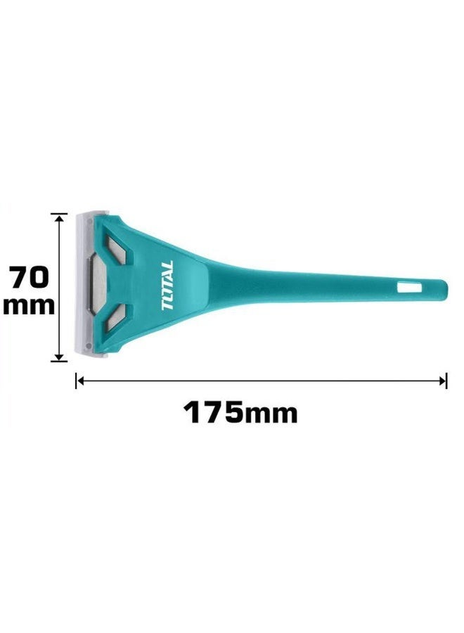 TOTAL THT181751 Window Scraper 175mm Glass Scraper with Replaceable 61 x 19mm Blade, Heavy Duty Plastic Handle, Paint Sticker Adhesive Scraper for Glass, Windows, Tiles and Smooth Surfaces - Image 3