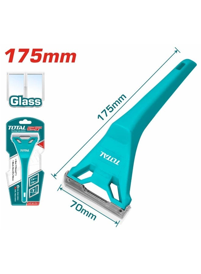 TOTAL THT181751 Window Scraper 175mm Glass Scraper with Replaceable 61 x 19mm Blade, Heavy Duty Plastic Handle, Paint Sticker Adhesive Scraper for Glass, Windows, Tiles and Smooth Surfaces - Image 5