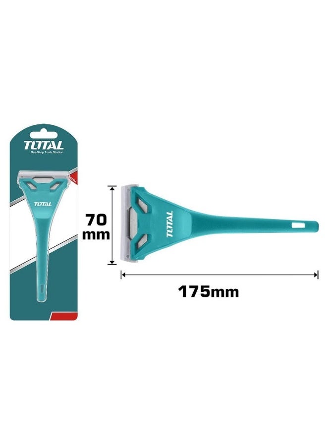 TOTAL THT181751 Window Scraper 175mm Glass Scraper with Replaceable 61 x 19mm Blade, Heavy Duty Plastic Handle, Paint Sticker Adhesive Scraper for Glass, Windows, Tiles and Smooth Surfaces - Image 2