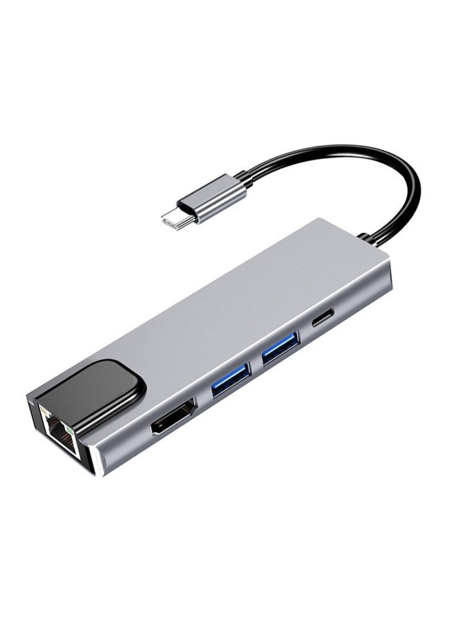 Neutral Type-c To Hdmi Network Card Multi-function Intelligent Docking Station 8 In 1 Docking Station Fast Charging For Notebook Tablet - Image 1